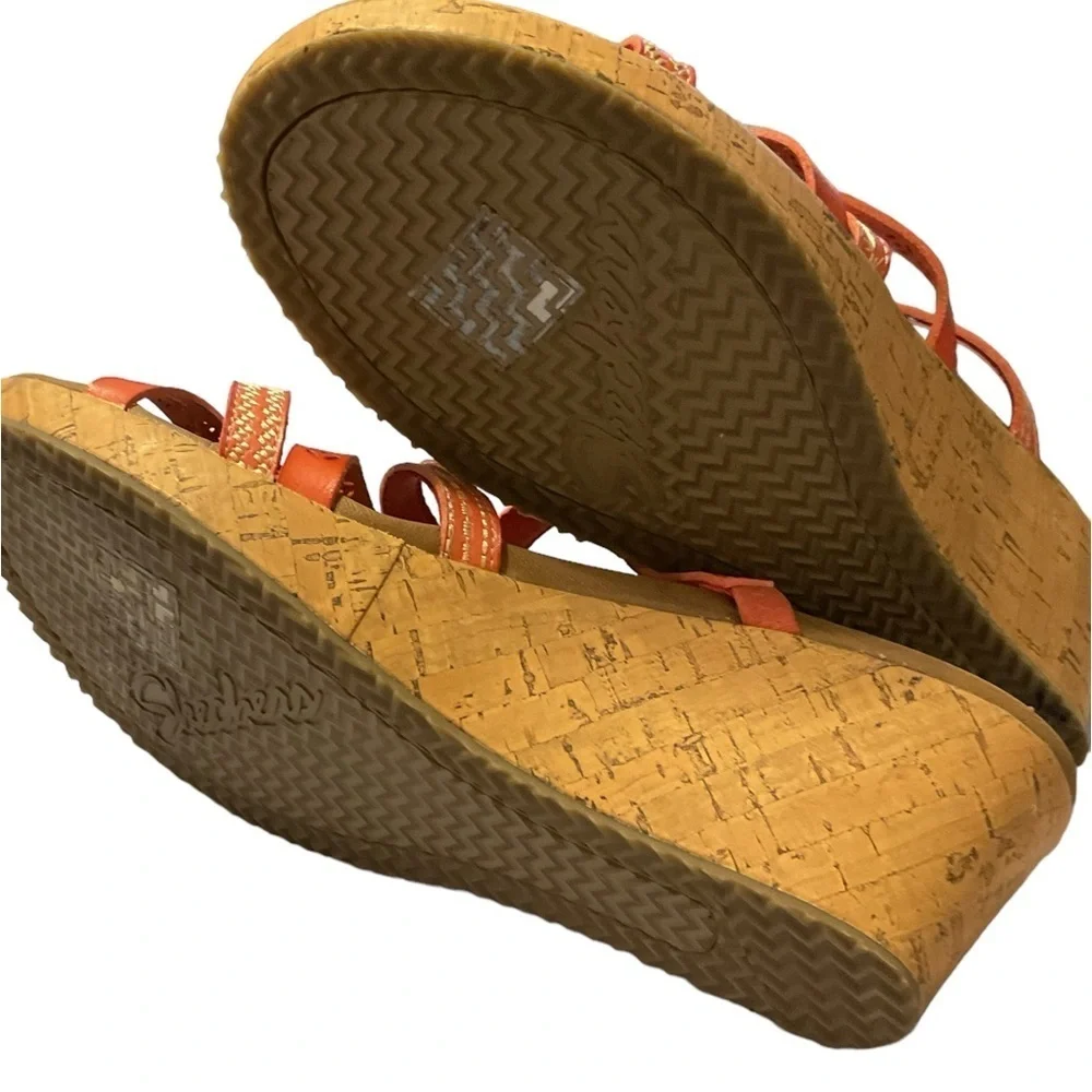 Sketchers Luxe Foam Tiger‎ Posee Coral Sandal size 11